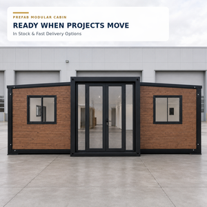 Casa Contenedor Modular Moderna, Cabaña Prefabricada de 20 Pies, Diseño de Oficina Desmontable, Estructura Rectangular, Impermeable, Expandible - Product Image 1
