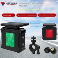 Système de surveillance de la pression des pneus pour moto, alimenté par énergie solaire, capteur externe, surveillance en temps réel, avec écran couleur LED