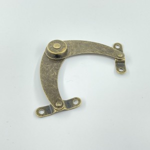 Soporte de Bisagra de Latón de Dos Pliegues, Ajustable en 4 Posiciones, Conector de Muebles Multiángulo, Montaje en Superficie, Bronce - Product Image 1