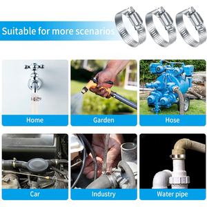 <span class=keywords><strong>Collier</strong></span> de serrage réglable en acier inoxydable et acier au carbone poli pour tuyaux et conduites d'eau - Product Image 4