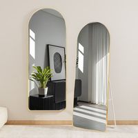 Porte-revues en acier inoxydable de style moderne avec miroir pleine longueur, unité de rangement avec miroir mobile, miroir sur pied