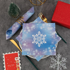 Winter Snowflake Paper Napkins 330mmx330mm Double Layer Printed Christmas Party Use - Product Image 3