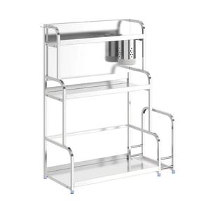 Étagère à épices de cuisine Yunding en acier inoxydable, organisateur de comptoir multi-niveaux avec support pour couteaux et baguettes - Product Image 2