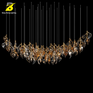 Lustre en verre soufflé artistique en forme de bambou, grand luminaire suspendu pour plafond haut, idéal pour les projets hôteliers - Product Image 3