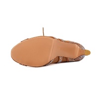 Chaussures de danse latine pour femmes avec strass, talons hauts, chaussures de performance de jazz en plein air, bottes latines en maille pour adultes