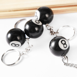 Diamètre créatif 0.98 pouces Billard Souvenirs Noir 8 Boule Porte-clés Porte-clés Pool Player Cadeau pendants Accessoires - Product Image 1