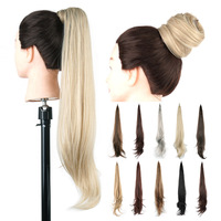 Extension de cheveux synthétiques longue de 32 pouces, 100g, en fibre haute température, flexible, à enrouler, avec pointe en I, postiche queue de cheval superposé