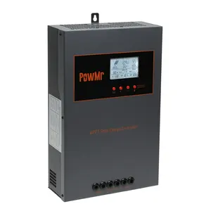 ЖК-панель PowMr 12 В, 24 В, 48 В для автоматической работы, дизайн и поддержка 6 заряжаемых свинцово-кислотных батарей MPPT 100A, Солнечный контроллер