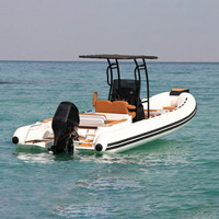 Console centrale de patrouille en aluminium de luxe, cabine rigide, coque en fibre de verre, bateau de patrouille gonflable de Sport côtelé Hypalon