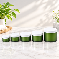 Pot cosmétique double paroi en PET transparent de 200 ml avec couvercle à vis, emballage pour crème de soin, lotion, beurre corporel
