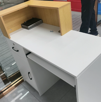 Comptoir de réception d'hôtel en bois, bureau moderne, comptoir d'accueil de petite taille 1m, table de réception personnalisée