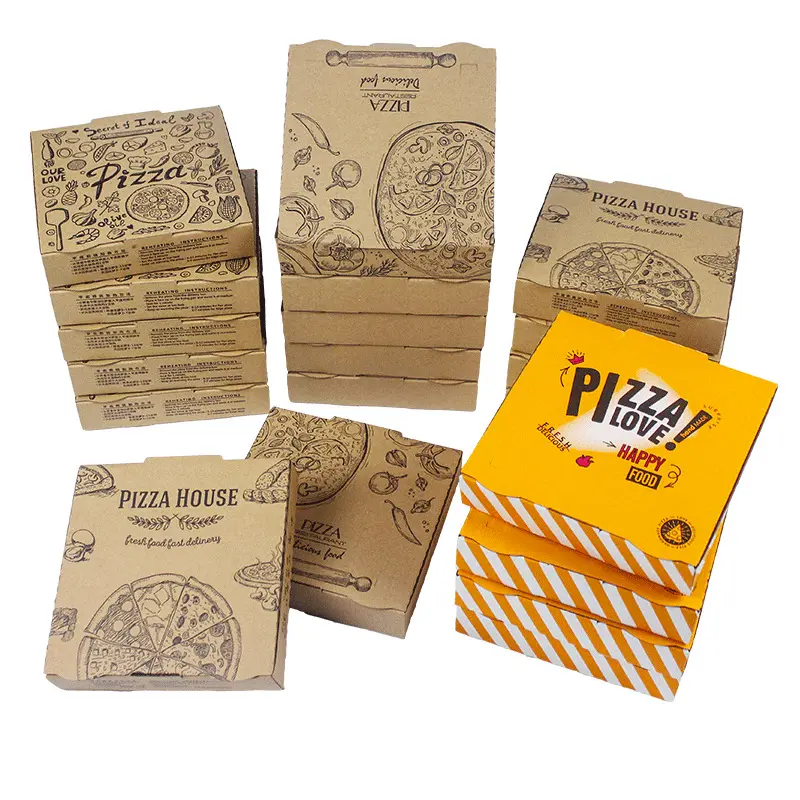 Boîte à pizza octogonale en papier kraft ondulé personnalisé de haute qualité