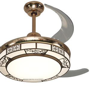 Lampe de ventilateur de plafond invisible, plafonnier avec ventilateur électrique à télécommande pour salle à manger salon chamb - Product Image 3