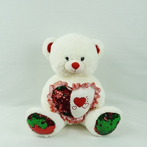 Orsacchiotto personalizzato di alta qualità per gli amanti <span class=keywords><strong>del</strong></span> san valentino con peluche a <span class=keywords><strong>cuore</strong></span> con paillettes - Product Image 2