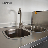 Remorques de restauration rapide entièrement équipées Blackser Custom Street en fibre de verre et acier inoxydable pour fruits de mer, hot-dogs et autres plats
