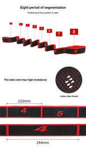 New Style Elastic Latex Polyester Stretch gürtel Übung Yoga Strap Resistance Band 8 <span class=keywords><strong>9</strong></span> Loop Yoga Bands - Product Image 4