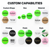 Étiquettes adhésives personnalisées pour articles de première nécessité, impression couleur fluorescente, découpe à la forme, étiquettes rondes en rouleau