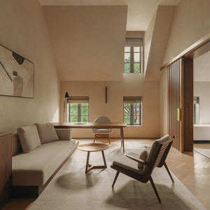 Service de design d'intérieur pour hôtel boutique urbain, ensemble de meubles de chambre en bois massif, décoration professionnelle pour projet hôtelier - Product Image 5