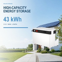 Batterie de stockage solaire LiFePO4 51,2V 840Ah 43kWh avec BMS pour usage résidentiel et commercial