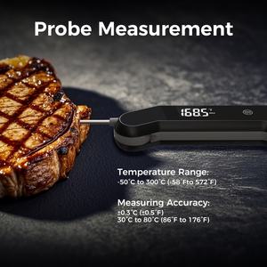 Zertifiziert 0,3 ° C Genauigkeit 0,6 Sek. Sofortanzeige Fleischthermometer Digitales Thermoelement-Thermometer zum Kochen/Grillen/Lebensmittel/BBQ - Product Image 6