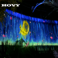 Solution de projection interactive holographique 3D pour les murs extérieurs