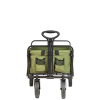Chariot de camping pliable industriel portable BNcompany pour extérieur, 4 roues, 8 pouces, en acier et tissu Oxford, chariot à outils et de courses OEM