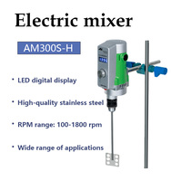 Agitador de Laboratorio Eléctrico CE Certificado AM300S-H, 510W, Eje de Acero Inoxidable SS316, Alta Viscosidad 50000mPas, 40L