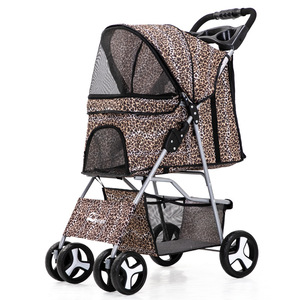 Kingtale 4 tekerlekli katlanabilir kedi köpek arabası depolama sepeti Pet köpek arabası - Product Image 2