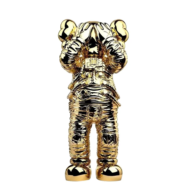 Decoración de pared de astronauta, figura de astronauta chapado en oro de poliresina para recuerdos y regalos