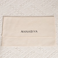 Pochette enveloppe de luxe en coton sergé beige, écologique, avec logo personnalisé imprimé, pour bijoux et protection anti-poussière