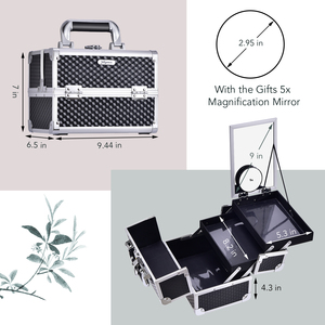 Lockable Aluminum <b>Makeup</b> Train <b>Case</b> with Mirror 2 Trays Portable Travel Cosmetic Organizer Box for Professional Beauty Artists - Product Image 5