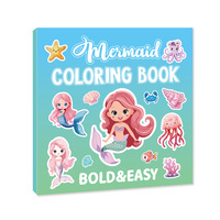 Livre de coloriage personnalisé d'usine pour enfants 40 pages mignon dessin animé arc-en-ciel cheval sirène livre de dessin enfants livres de coloriage simples