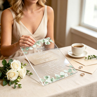 Invitations de mariage élégantes en acrylique transparent de 7 pouces, personnalisables, verticales, pour fêtes d'anniversaire – Meilleures ventes