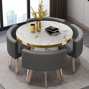 Chất lượng cao hiện đại bàn tiếp tân và ghế kết hợp bộ phận bán hàng đàm phán văn phòng giải trí bàn tròn nhỏ - Product Image 6