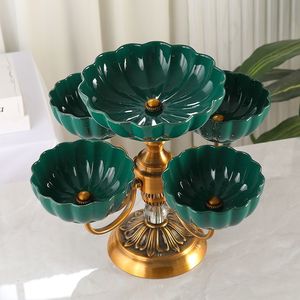 จานผลไม้แกะสลักศิลปะทำจากเรซินอีพ็อกซี่หมุนได้ระดับไฮเอนด์สำหรับใช้ในห้องนั่งเล่นบ้านโต๊ะกาแฟแตงโมผลไม้อบแห้ง - Product Image 2