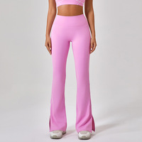 Summer New High-waist Tight Hip Lift Yoga Flare Pants Female Dance Fitness Outdoor Split Pants
