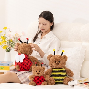 Peluches de Abeja y Oso de Dibujos Animados al por Mayor, 24/35cm, Lindos Peluches de Mariquita y Oso, Suaves, Ecológicos, de Tela de Algodón PP, Regalos de Peluche - Product Image 4