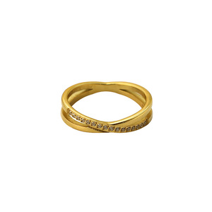 Cross <b>Stud</b> Diamond Ring For Women 316 <b>Titanium</b> Steel Gold Geometric Design Gift Jewelry - Product Image 5