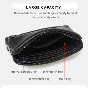 Mode hommes luxe en cuir véritable sac à main de haute qualité grande capacité affaires sac à main décontracté sac à main <span class=keywords><strong>multi</strong></span>-poches pour hommes - Product Image 3