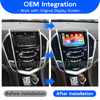 Kit de module décodeur pour mise à niveau de l'écran de voiture d'origine avec Apple CarPlay et Android Auto sans fil pour Cadillac ATS-L/SRX/XTS/CTS 2013-2018