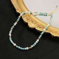 Collar de Perlas de Ágata Pulida Natural, Elegante Regalo de Aniversario, Chapado en Oro de 18K, Cobre Puro, Regalo Duradero para las Fiestas
