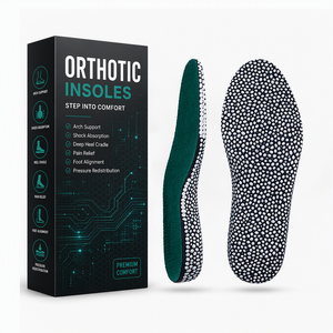 Semelles orthopédiques Aureright pour soins des pieds diabétiques, soutien de la voûte plantaire, amorti doux, soulagement de la pression, respirantes, confortables, pour hommes et femmes - Product Image 1