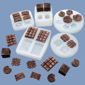 Yeni DIY çikolatalı kurabiye kalıbı bisküvi silikon kalıp DIY Waffle pişirme kalıp el yapımı sabun mum kalıp fondan kek pişirme araçları - Product Image 4