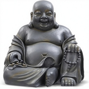 Statue de <span class=keywords><strong>Bouddha</strong></span> rieur en <span class=keywords><strong>fibre</strong></span> <span class=keywords><strong>d</strong></span>'<span class=keywords><strong>argile</strong></span> Cinnvoice 16x18 pouces, grande taille, pour extérieur, style rustique, moine zen, richesse, chance, <span class=keywords><strong>d</strong></span>écoration Feng Shui - Product Image 1