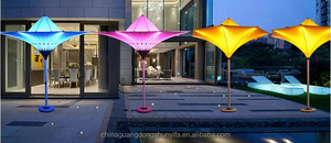 Nouveau design parapluie électrique de piscine de ligne de jardin de tulipes rondes résistantes aux UV avec parasol à led pour villa - Product Image 3