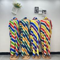 Nouvelle Robe Décontractée Élégante pour Femme Grande Taille, Style Africain Bubu, Imprimé Rayures Ethniques, Tendance 2026, Idéale pour les Vacances d'Été
