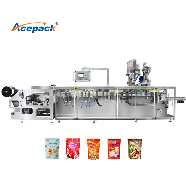 Automatic Multi Function Labeling Zipper Doypack Plastic Foil Coffee Milk Powder Food Pouch Filling Packing Machine