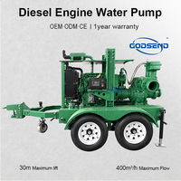Pompa Air Sentrifugal Diesel 6 Inci, Vakum Tinggi, Self Priming, Terpasang di Trailer untuk Mesin Pompa Industri