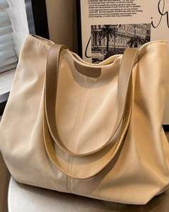 Bolsa Casual de Gran Capacidad para el Verano, Bolsa de Lona Minimalista y Versátil para Mujeres, Estudiantes Universitarias, Bolsa para Clases - Product Image 2