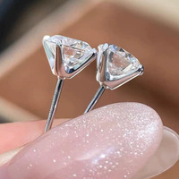 Сертифицированные IGI круглые бриллиантовые серьги-гвоздики 0.5, 1, 2, 3 карата, чистота VS1, цвет D, из белого золота 14K, модные серьги с выращенными в лаборатории бриллиантами.